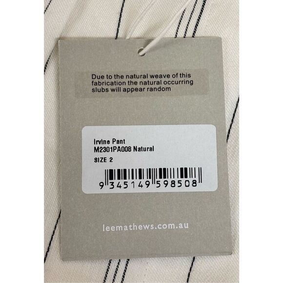 Lee Mathews Striped Irvine Linen Blend Pant NWT Size 2 - Picture 5 of 6